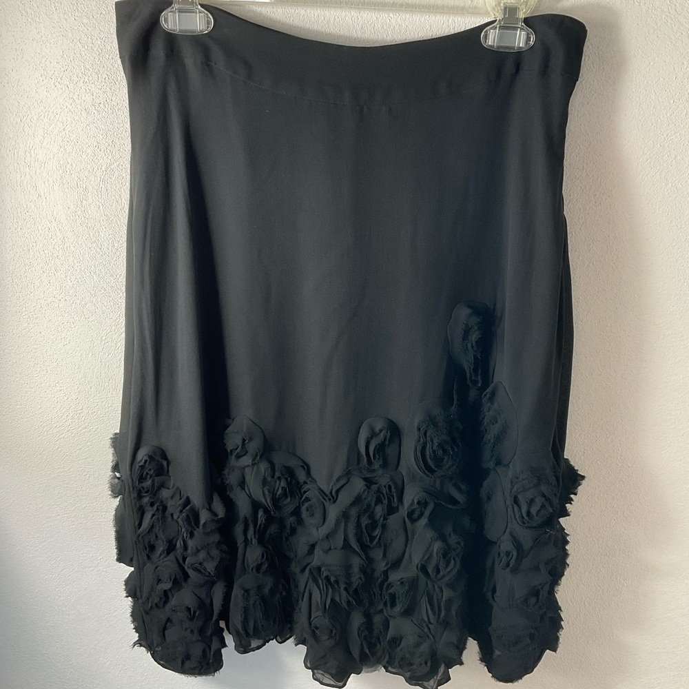 Talbots Black SILK Skirt Sz 10